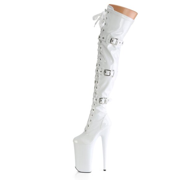 Platform Buckle High Heel Lace Up Thigh High Boots - Picture 1 of 5